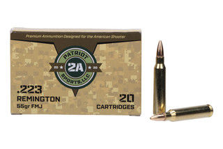Patriot Sports LLC 223 Remington 55gr FMJ comes in a box of 20